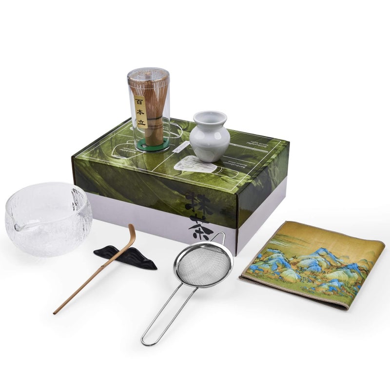 PARAFUL Matcha Tea Set, Matcha Bowl and Whisk set, Matcha Starter Kit, Matcha Ceremony Kit Japanese Tea Ceremony Set for Matcha Making - Image 1